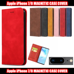 Magnetic Book Cover Case for iPhone 7/8 Card Wallet Leather Slim Fit Look